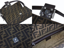 Load image into Gallery viewer, FENDI フェンディ ハンドバッグ ズッカ柄 マンマバケット ブラウン キャンバス レザー 26424 シルバー金具 美品 中古 4b005445