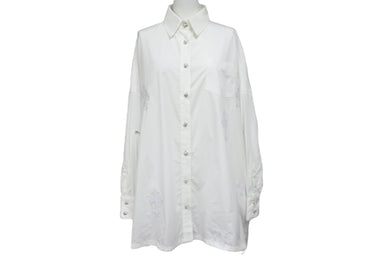 新品未使用 CHROME HEARTS クロムハーツ 長袖シャツ MAHAL KITA SHIRT マハルキタシャツ レザーパッチ クロスボール サイズXS 54498