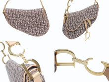 Load image into Gallery viewer, 極美品 Christian Dior クリスチャンディオール ハンドバッグ トロッター柄 サドルバッグ キャンバス レザー ブラウン 中古 4b005450