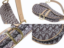 Load image into Gallery viewer, 極美品 Christian Dior クリスチャンディオール ハンドバッグ トロッター柄 サドルバッグ キャンバス レザー ブラウン 中古 4b005450