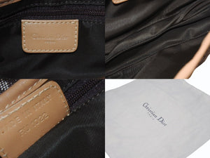 極美品 Christian Dior クリスチャンディオール ハンドバッグ トロッター柄 サドルバッグ キャンバス レザー ブラウン 中古 4b005450