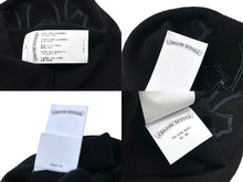 Load image into Gallery viewer, 新品未使用 CHROME HEARTS クロムハーツ セメタリーパッチニットキャップ ブラック ブルー カシミヤ レザー 中古 54504