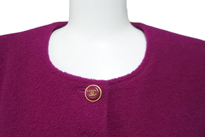 CHANEL シャネル セットアップ ジャケット スカート ココマーク P05436V04291 1995年秋 ウール 紫 ゴールド金具 美品 中古 54577