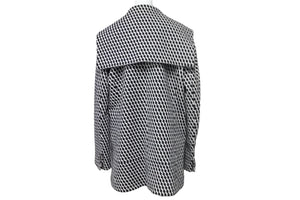 CHANEL シャネル ジャケット コート ハンブルグ ジグザグ P59081V39106 ブラック ホワイト サイズ40 シルバー金具 美品 中古 54596