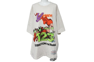 RRR123☆関税込☆MANSION バックグラフィック 半袖Tシャツ 極美品 RRR123 アルアルアル123 半袖Tシャツ Redemptor Mundi