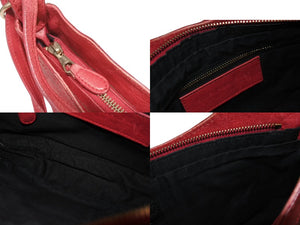 極美品 BALENCIAGA バレンシアガ ジャイアントヒップ ショルダーバッグ 237203 5740 レザー レッド ゴールド金具 中古 4b005476