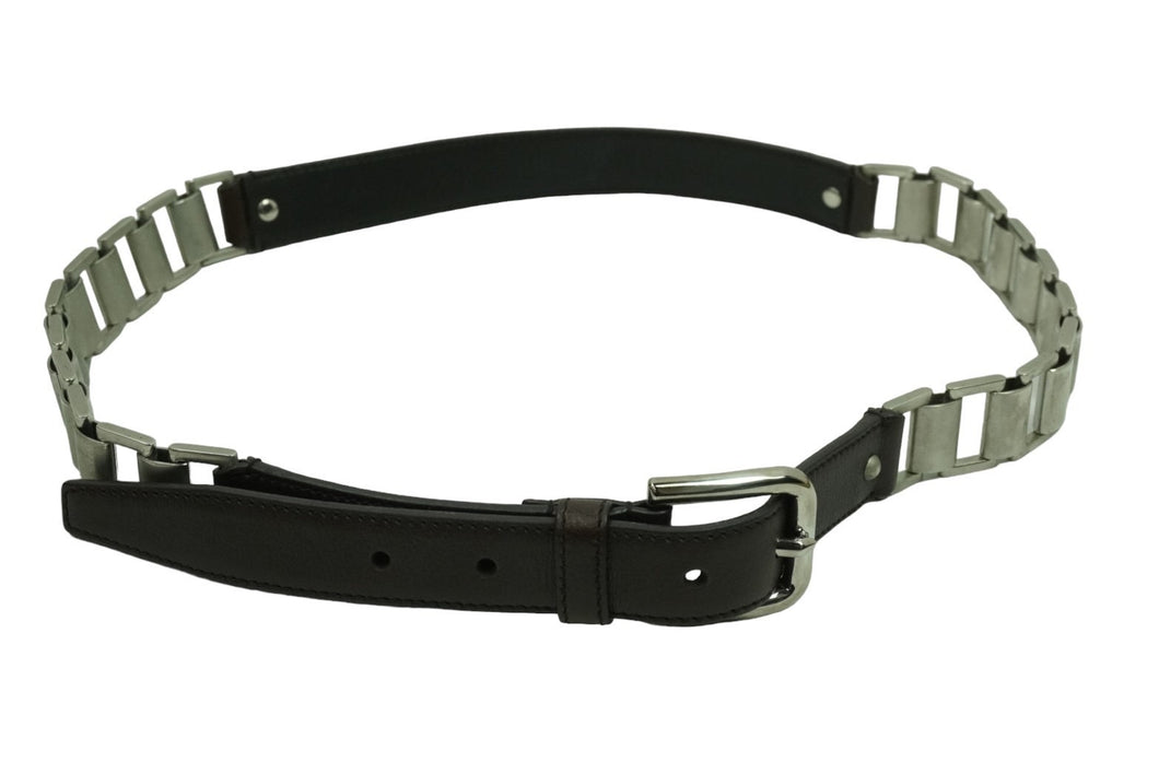 MIU MIU ミュウミュウ ベルト バックル ブラウン 603922 シルバー サイズ 90 良品 中古 54769