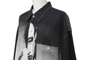VETEMENTS ヴェトモン 長袖シャツ マリリンマンソンプリントオーバーサイズ ブラック サイズS 18AW UAH19SH301 美品 中古 54794 