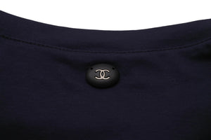 CHANEL シャネル 半袖Ｔシャツ ボルドー ガブリエル AW003 ネイビー コットン サイズ34 P57359K07506 美品 中古 54850