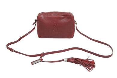 SAINT LAURENT PARIS サンローランパリ ショルダーバッグ フリンジ FLY470299 0517 ボルドー シルバー金具 美品 中古 54862