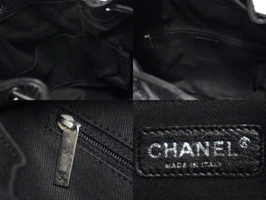 CHANEL シャネル ワンショルダーバッグ 11番台 ワイルドステッチ ラムスキン ブラック シルバー金具 美品 中古 54872