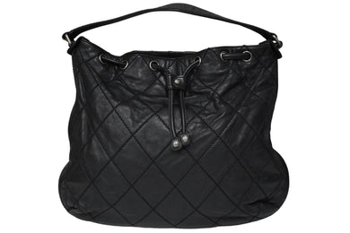 CHANEL シャネル ワンショルダーバッグ 11番台 ワイルドステッチ ラムスキン ブラック シルバー金具 美品 中古 54872