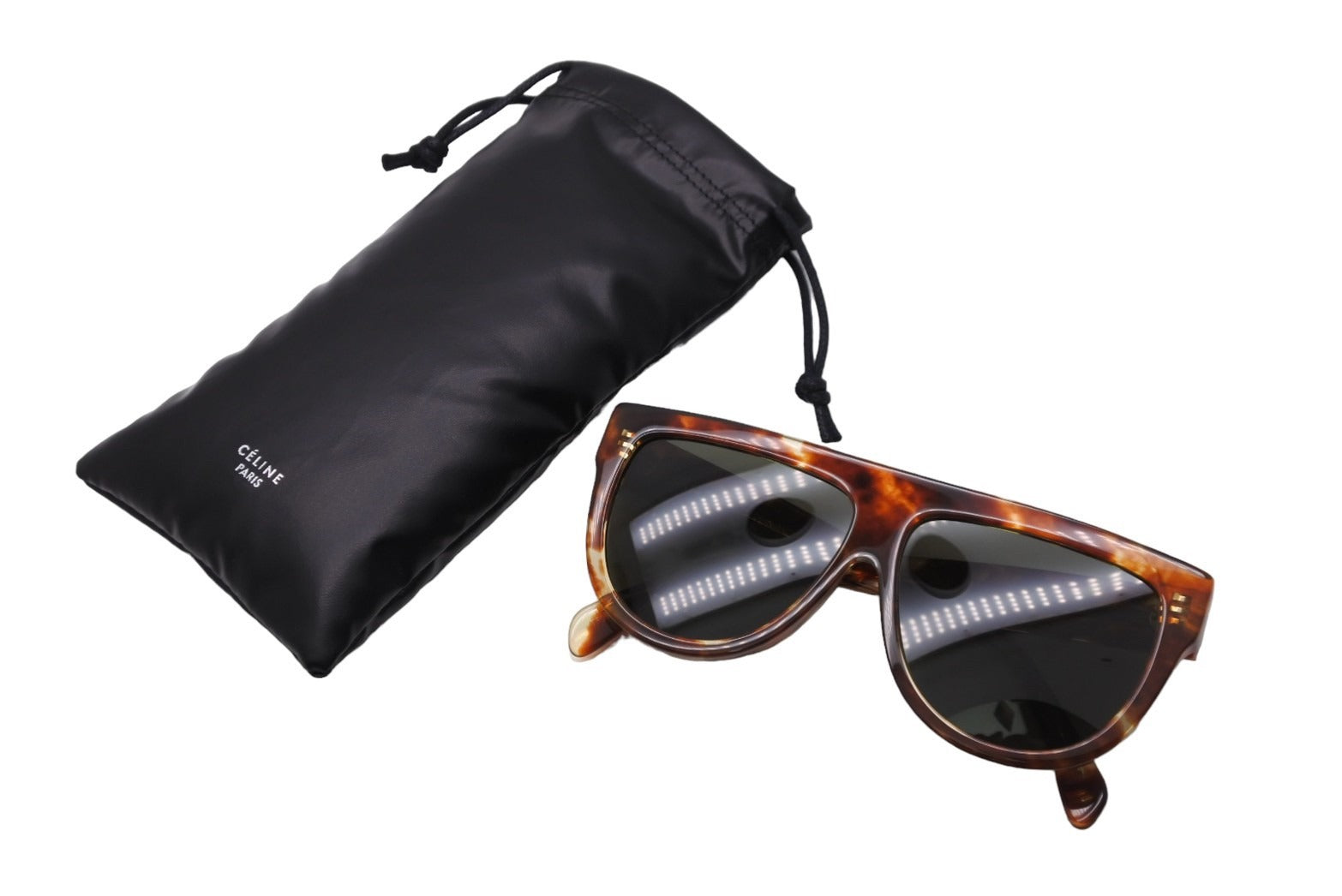 新品未使用 CELINE セリーヌ サングラス CL40001F ブラウン グリーン  