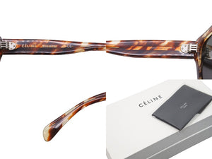 新品未使用 CELINE セリーヌ サングラス CL40001F ブラウン グリーン プラスチック 60□12-150 中古 54906