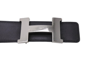 HERMES エルメス コンスタンス ベルト Hロゴ □P刻印 エプソン ボックスカーフ ブラック シルバー金具 サイズ90 美品 中古 54907