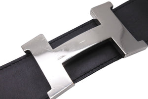 HERMES エルメス コンスタンス ベルト Hロゴ □P刻印 エプソン ボックスカーフ ブラック シルバー金具 サイズ90 美品 中古 54907