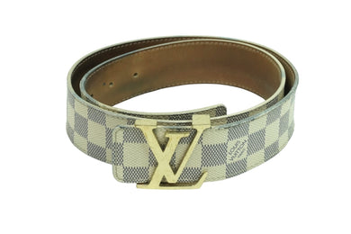 LOUIS VUITTON ルイヴィトン ベルト イニシャル ダミエ アズール 34/85 M9609 ゴールド金具 良品 中古 54909