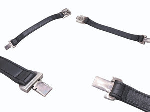 CHROME HEARTS クロムハーツ レザー ブレスレット CHX ハーネスクラスプ シルバー925 2003/.925刻印 38g 美品 中古 4b005491