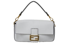 Load image into Gallery viewer, FENDI フェンディ ハンドバッグ マンマバケット 8BR600 ホワイト セレリア レザー ゴールド金具 美品 中古 54924