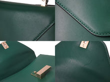 Load image into Gallery viewer, Valextra ヴァレクストラ ショルダーバッグ ハンドバッグ 2WAY イジィデ レザー グリーン ゴールド金具 レディース 美品 中古 54942