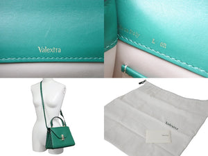 Valextra ヴァレクストラ ショルダーバッグ ハンドバッグ 2WAY イジィデ レザー グリーン ゴールド金具 レディース 美品 中古 54942