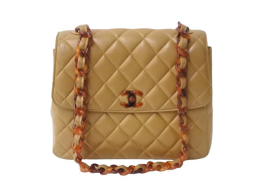 CHANEL シャネル ショルダーバッグ チェーンショルダー ココマーク 5番台 ブラウン ラムスキン 美品 中古 54953