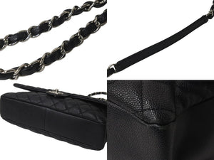 CHANEL シャネル ショルダーバッグ マトラッセ チェーン イージーキャリア キャビアスキン ブラック シルバー金具 美品 中古 54986