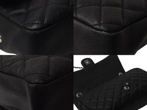 CHANEL シャネル ショルダーバッグ マトラッセ チェーン イージーキャリア キャビアスキン ブラック シルバー金具 美品 中古 54986