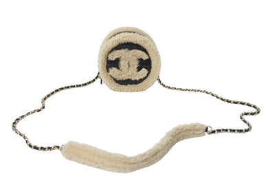 CHANEL シャネル ショルダーバッグ チェーンショルダー ムートン 28番台 ココマーク ブラック ゴールド金具 美品 中古 55086