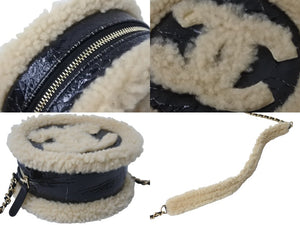 CHANEL シャネル ショルダーバッグ チェーンショルダー ムートン 28番台 ココマーク ブラック ゴールド金具 美品 中古 55086