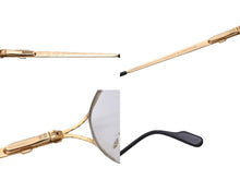Load image into Gallery viewer, TIFFANY&amp;Co. ティファニー サングラス メガネ 23k T360 ヴィンテージ 度無し 54◻︎18 135 ゴールド ブラック 美品 中古 55100