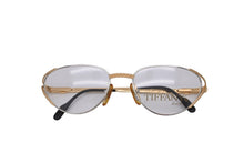 Load image into Gallery viewer, TIFFANY&amp;Co. ティファニー サングラス メガネ 23k T360 ヴィンテージ 度無し 54◻︎18 135 ゴールド ブラック 美品 中古 55100
