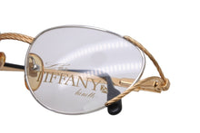 Load image into Gallery viewer, TIFFANY&amp;Co. ティファニー サングラス メガネ 23k T360 ヴィンテージ 度無し 54◻︎18 135 ゴールド ブラック 美品 中古 55100