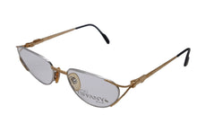 Load image into Gallery viewer, TIFFANY&amp;Co. ティファニー サングラス メガネ 23k T360 ヴィンテージ 度無し 54◻︎18 135 ゴールド ブラック 美品 中古 55100