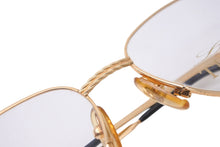Load image into Gallery viewer, TIFFANY&amp;Co. ティファニー サングラス メガネ 23k T360 ヴィンテージ 度無し 56◻︎18 135 ゴールド ブラック 美品 中古 55101