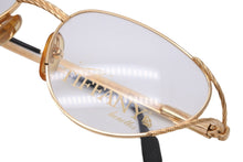 Load image into Gallery viewer, TIFFANY&amp;Co. ティファニー サングラス メガネ 23k T360 ヴィンテージ 度無し 56◻︎18 135 ゴールド ブラック 美品 中古 55101