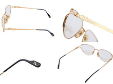 Load image into Gallery viewer, TIFFANY&amp;Co. ティファニー サングラス メガネ 23k T360 ヴィンテージ 度無し 56◻︎18 135 ゴールド ブラック 美品 中古 55101