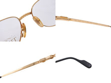 Load image into Gallery viewer, TIFFANY&amp;Co. ティファニー サングラス メガネ 23k T360 ヴィンテージ 度無し 56◻︎18 135 ゴールド ブラック 美品 中古 55101