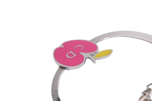 Christian Dior クリスチャンディオール ブレスレット りんご CDロゴ 金属素材 ピンク イエロー シルバー 11.3g 美品 中古 55116