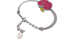Load image into Gallery viewer, Christian Dior クリスチャンディオール ブレスレット りんご CDロゴ 金属素材 ピンク イエロー シルバー 11.3g 美品 中古 55116
