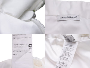 DOLCE&GABBANA ドルチェアンドガッバーナ タイトスカート セミフレアスカート 薔薇 マーガレット 膝上 11/12 美品 中古 55133