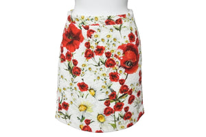 DOLCE&GABBANA ドルチェアンドガッバーナ タイトスカート セミフレアスカート 薔薇 マーガレット 膝上 11/12 美品 中古 55133