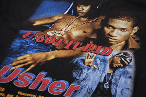 USHER アッシャー 半袖Tシャツ ラップT プリントT トップス R&B U Got It Bad コットン ブラック XL ユニセックス 美品 中古 55145