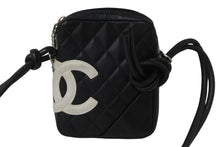 Load image into Gallery viewer, CHANEL シャネル ポシェット ミニ ショルダーバッグ カンボンライン ココマーク８番代 ブラック ホワイト 良品 中古 55166