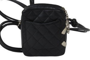 CHANEL シャネル ポシェット ミニ ショルダーバッグ カンボンライン ココマーク８番代 ブラック ホワイト 良品 中古 55166
