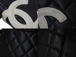 CHANEL シャネル ポシェット ミニ ショルダーバッグ カンボンライン ココマーク８番代 ブラック ホワイト 良品 中古 55166