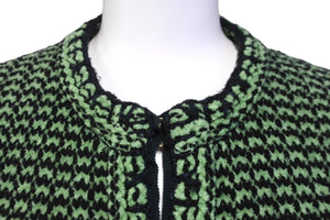 CHANEL シャネル カーディガン グリーンココマークボタン カシミヤ コットン ポリアミド サイズ36 P70487K10067 美品 中古 55192
