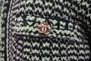 CHANEL シャネル カーディガン グリーンココマークボタン カシミヤ コットン ポリアミド サイズ36 P70487K10067 美品 中古 55192