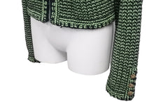 Load image into Gallery viewer, CHANEL シャネル カーディガン グリーンココマークボタン カシミヤ コットン ポリアミド サイズ36 P70487K10067 美品 中古 55192