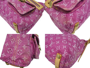 LOUIS VUITTON ルイヴィトン バギーPM モノグラムデニム ショルダーバッグ M95212 デニム レザー ピンク 美品 中古 4b005520